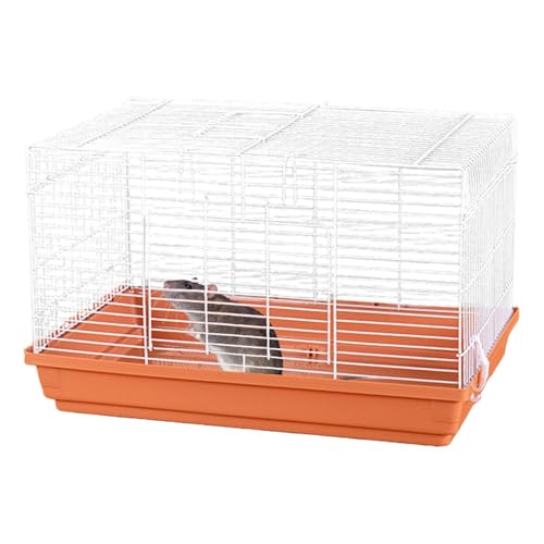 Hamster House, Portable Gerbil Habitat, Ventilated Small Animal Cage, Detachable Bottom for Easy Cleaning, Pet Accessories, Sleeping Resting Space, 47x30x30cm Purple Gray Orange von mivceklw