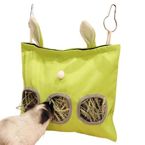 Hay Feeder, Hanging Hay Bag for Small Pets, Washable Food Dispenser, Slow Feeding Pouch, Portable Holder for Guinea Pigs, Chinchillas, Bunnies, 11.81x13.78 Inches von mivceklw