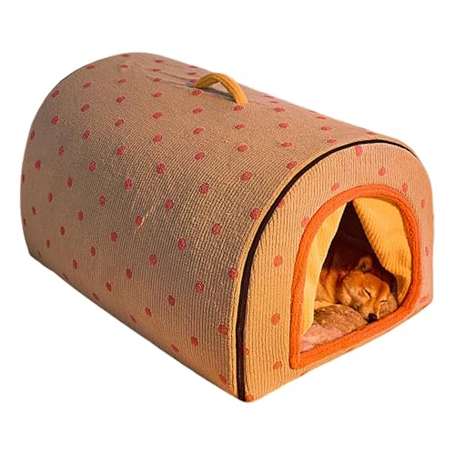 Hundebett, verdicktes Hundebett, geschlossenes Hundebett, Winter-Katzenhaus mit waschbarem, verdicktem und faltbarem Design, 15,75 x 13,78 x 12,99 Zoll für Welpen und Kätzchen (1 Stück) von mivceklw