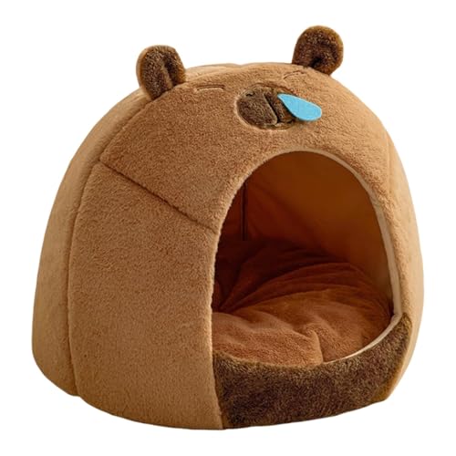 Katzenbett, Design in Form von Capybara, abnehmbarer Bezug, Nest für Haustiere, Nest in Form von Capybara, bequemes Katzennest 14,17 x 13,39 Zoll, um einen warmen Raum zu schaffen von mivceklw