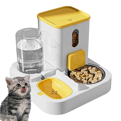 Pet Feeder and Water Dispenser Set, Auto Cat Feeders for Dry Food, Large Capacity Small Cat Water Feeder, Travel Pet Feeder Set, Cat Feeder for Apartments, Automatic Pet Feeding System, Cat Water von mivceklw