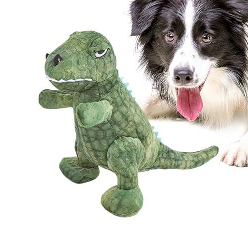 Plüsch-Dinosaurier-Hundespielzeug, Dinosaurier, Squeaky, Dog Chew Toy mit Quietscher, zweilagiges Hundespielzeug, Teeth Cleaning Dog Toy, Small Dog Dinosaur Toy, Medium Dog Plush Toy, Dinosaur Dog von mivceklw