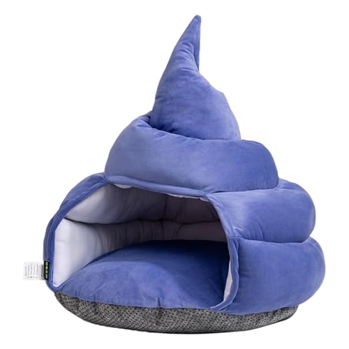 Poop Shape Cat House, Comfortable Cat Bed Cave, Unique Fun Pet Bed Design, Cozy Pet House mit Cover 43 x 45 cm für Katzen und kleine Hunde (, Blau, Grün, Violett) von mivceklw