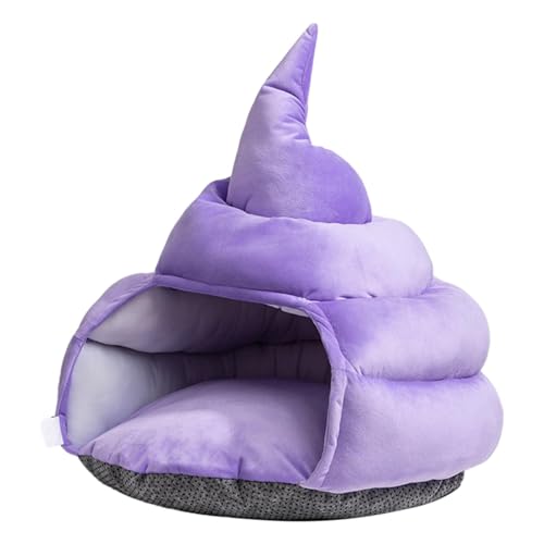 Poop Shape Cat House, Comfortable Cat Bed Cave, Unique Fun Pet Bed Design, Cozy Pet House mit Cover 43 x 45 cm für Katzen und kleine Hunde (, Blau, Grün, Violett) von mivceklw