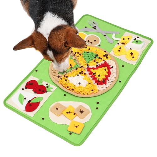 Snuffle Feeding Mat, Pet Feeding Mats, Portable Anti-Slip Feeding Mat, Interactive Nose Training Pad, Smell Training Sniffing Pad 27.6x15.7x0.79 Inches for Dogs (Green, Purple) von mivceklw