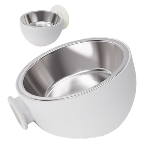 Stainless Steel Dog Bowl, Anti-Spill Magnetic Pet Bowl, Detachable Raised Food & Water Bowl, Fixed Mounted Cat Bowl, Easy to Clean, Space-Saving Design, 14.3 cm, Ideal for Home von mivceklw