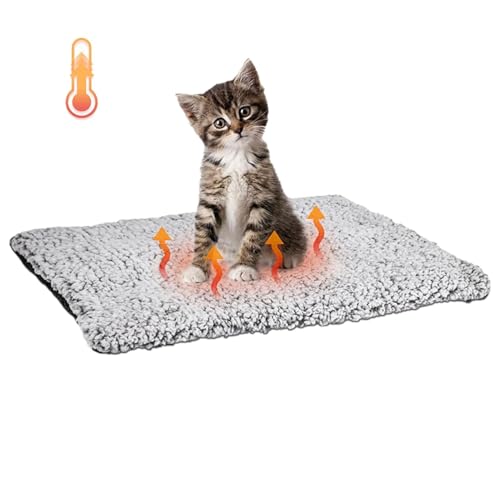 mivceklw Fluff Fabric Warmer Pad, Waterproof Washable Mat, Reflects Body Heat, Heating Pet Bed, Soft for Small Dogs and Cats, 50x40cm, Ideal for Indoor Comfort and Travel von mivceklw