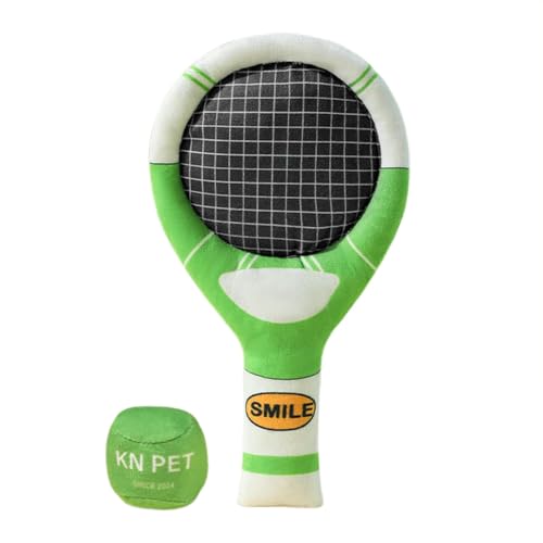 mivceklw Haustierspielzeug, Kauspielzeug aus Plüsch für Hunde, Kauspielzeug für den Innenbereich, quietschendes Plüsch-Spielzeug für Haustiere, Tennisschläger, Zubehör für Po von mivceklw