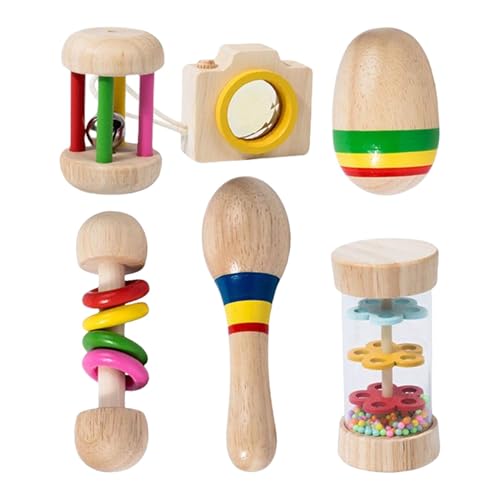 mivceklw Kaninchen-Spielzeug, buntes Holz, Bunny Teething Set, zweilagiges Teeth Grinding Zubehör, kleines Haustier-Spielzeug, für Käfige, Hüte, 9,8 x 3 cm, 130 g, Holz, mehrfarbig von mivceklw