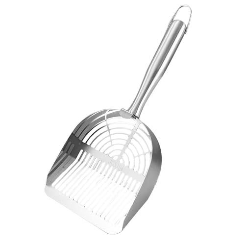 mivceklw Litter Scoop, Stainless Steel Scooper, Litter Box Sifter with Ergonomic Non Slip Handle and Easy to Clean Material for Both Pets and Their Owners, 12.8x5.31x1.57 Inches von mivceklw