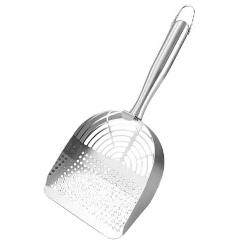 mivceklw Litter Scoop, Stainless Steel Scooper, Litter Box Sifter with Ergonomic Non Slip Handle and Easy to Clean Material for Both Pets and Their Owners, 12.8x5.31x1.57 Inches von mivceklw