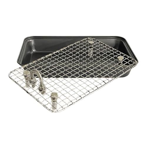 mivceklw Rabbits Litter Box, Stainless Steel Potty Trainer, Non Slip Cage Tray, Removable Training Pan, Reusable Waste Container for Indoor Small Pet Restroom, 11.81x7.87x1.77 in von mivceklw