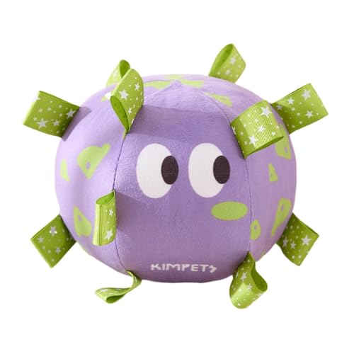 mivceklw Squeaky Dog Ball, Plush Soccer Ball, Puppy Kaugummi, Puppy Kaugummi Ball, großes Squeaky Dog Toy, Plush Soccer Ball Dog Toy mit Squeaker und Riemen für große Hunde von mivceklw