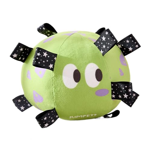 mivceklw Squeaky Dog Ball, Plush Soccer Ball, Puppy Kaugummi, Puppy Kaugummi Ball, großes Squeaky Dog Toy, Plush Soccer Ball Dog Toy mit Squeaker und Riemen für große Hunde von mivceklw