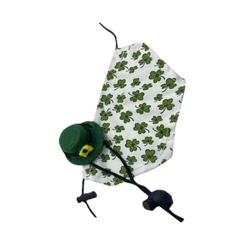 mivceklw St. Patrick's Day Lizard Kostüm, Green Shamrock Pattern Cloak and Cap, Irish Festival Cosplay Outfit, Small Animal Suit for Lizard, Hamster, Leopard Gecko, Festive & Fun Design von mivceklw