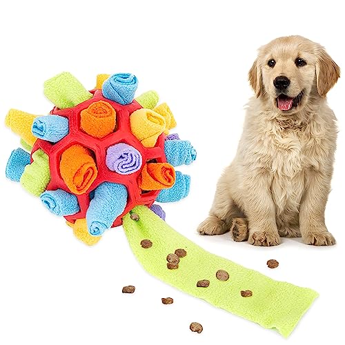 mizikuu Schnüffelball für Hunde, Schnüffelteppich Sicheres Material Interaktives Hundespielzeug Tragbare Schnüffelspielzeug Waschbar Futtermatte Geruchstraining für Kleine Mittelgroße Haustier, Rot von mizikuu