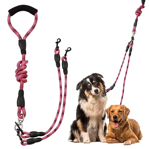 Doppelleine für 2 Hunde, Leine für Kleine und Mittlere Hunde, Anti-Tangle Dog Leash, Abnehmbare Hundeleinen, 1,5 Meter Lang Leine Hund, Leine für 2 Hunde, Hundeleine, 1 Stück Set von momgyaamz