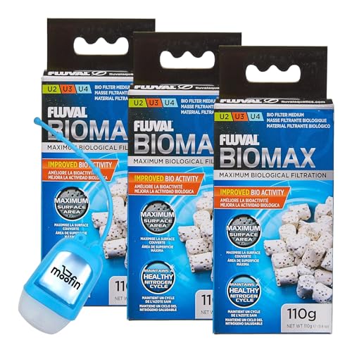 Handdesinfektionsmittelspender aus Kunststoff, 6 x 5 cm, und U-Unterwasserfilter BioMax, Ersatz-Aquarium-Filtermedien, A495, 3 Stück von moofin