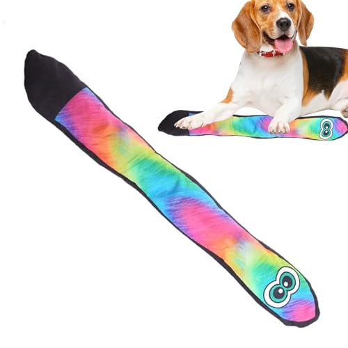 moonyan Schlangen-Hundespielzeug, Weihnachts-Hundespielzeug | Feiertagsspielzeug für Hundewelpen | Haustier-Schlangenspielzeug, Regenbogen-Quietschspielzeug, langes Hundespielzeug für mittelgroße von moonyan