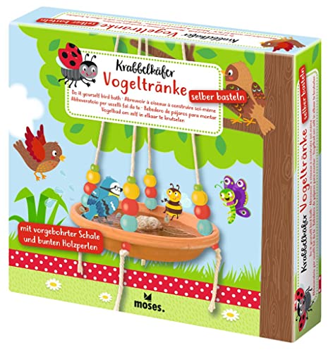 moses. Krabbelkäfer Vogeltränke zum selber Machen, Wildvogel Tränke zum Aufhängen auf dem Balkon, der Terrasse oder im Garten, hängendes Vogelbad zum Selbstgestalten für Kinder ab 4 Jahren von moses