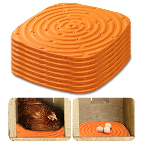 Waschbare Nistunterlagen, Nistunterlagen für Hühner, Hühner Nistkasten Pads, Hühnerbettung für Hühnerstall, Nesting Pads für Hühnerställe, Nistkästen (Orange 8er-Pack) von mumisuto