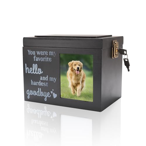 mumisuto Urne Hund, Urne Mensch, Personalisierte Tierurnen für Hunde mit Fotorahmen 8×10 cm, Katzenurne Beschreibbar, Handgefertigt, für Hunde, Katzen, Kaninchen und Vögel von mumisuto