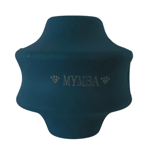 mymba Natürlicher Gummiball, langlebiges Hundespielzeug, ideal für Hunde, die stark spielen, sicher und lustig, interaktiver Ball, Platz für Leckerlis, Hundeball (Azur) von mymba