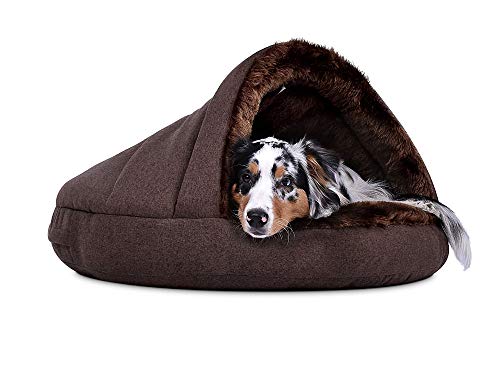 mypado Hundehöhle Shell Fake Fur Nougatbraun L 90 x 90 Visco von mypado