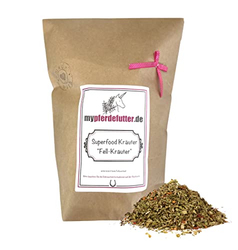 mypferdefutter Fell-Kräuter für Pferde 100% Natur PUR - Pferdekräuter frei von Zusätzen - natürliche Unterstützung im Fellwechsel, Stärkung Immunsystem & Stoffwechsel (500 g) von mypferdefutter