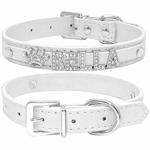 Edles Hundehalsband mit Glitzersteinen – Luxuriöses Design für Hunde – Verstellbar, Komfortabel & Stilvoll – Perfekt für Modebewusste Hunde und Besondere Anlässe Weiß/L 36-46cm von mypfote.com