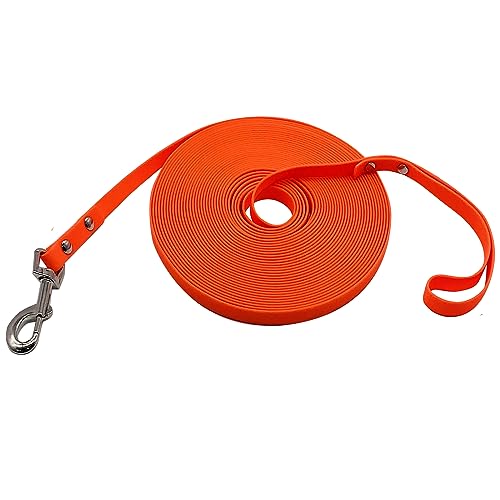 Hundetrainingsleine, wasserdicht, Lange Hundeleine, TPU-Material ist leicht zu reinigen, 3 m, 4,5 m, 15 m, 15 m, ideal für Rückruftraining, Schwimmen, Outdoor, Strand, Rasen, Hof (orange, 4,8 m) von myyAA