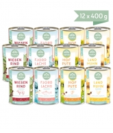 Bio Fleisch-Menüs Mixpaket 12 x 400g von naftie