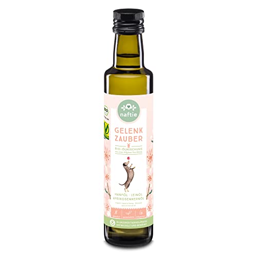 naftie Bio Öl für Hunde Gelenk Zauber - Futteröl Ölmischung - Hanföl, Leinöl & Aprikosenkernöl - Bewegungsapparat - 250ml von naftie