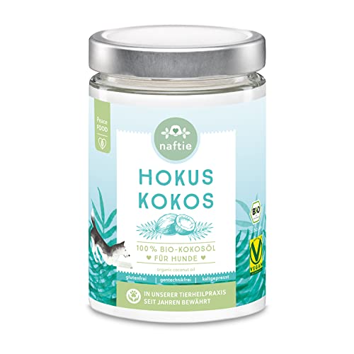 naftie Bio Kokosöl Hokus Kokos - Kokosnussöl Kokosfett für Hunde & Katzen - kaltgepresst - viel Laurinsäure - 500ml von naftie