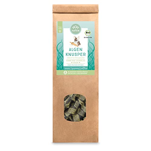 naftie Bio Leckerlis Algen Knusper Hundekekse - nur für artige Hunde - Hundeleckerli vegan mit Spirulina - glutenfrei - handgebacken - 150g von naftie