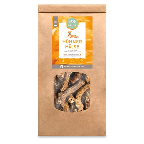 naftie Kausnacks Hühnerhälse getrocknet - für artige Hunde - Vitamine Proteine Calcium - Kauartikel Leckerlis Training & Belohnung - 10x 250g von naftie