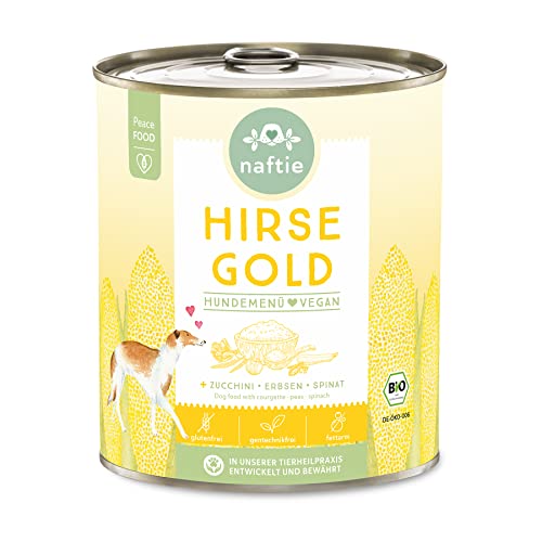 naftie veganes Hundefutter Bio Hirse Gold - Nassfutter Menü mit Erbsen - purinarm - Diät-Futter - 800g Dose von naftie