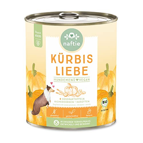 naftie veganes Hundefutter Bio Kürbis Liebe - Veggie Nassfutter Menü mit Süßkartoffeln & Kichererbsen - purinarm - Diät-Futter - 800g Dose von naftie
