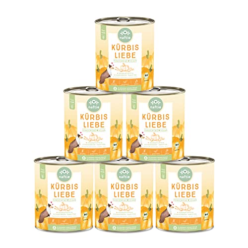 naftie veganes Hundefutter Bio Kürbis Liebe - Veggie Nassfutter Menü mit Süßkartoffeln & Kichererbsen - glutenfrei purinarm - Diät-Futter - 6X 800g von naftie