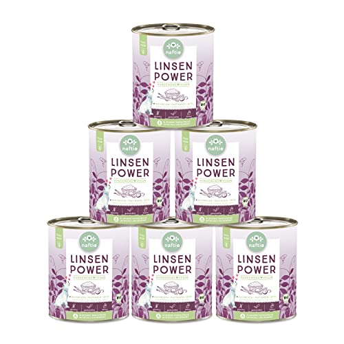 naftie veganes Hundefutter Bio Linsen Power - Nassfutter Menü mit Buchweizen & Pastinaken - glutenfrei getreidefrei - purinarm Diät-Futter - 6X 800g von naftie