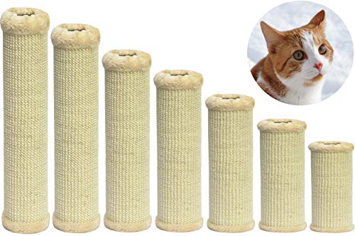 nanook Kratzsäule/Sisalsäule/Ersatzstamm für Kratzbäume - Ø 9 cm, Gewinde M8 - aus Teppichgewebe - beige - Länge 50 cm von nanook