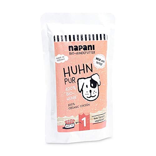 napani - Bio Hundefutter, 100% Bio Huhn, Premium Hundefutter nass, glutenfrei, getreidefrei, ohne Zusätze, regional & schonend dampfgegart, 1 x 150g von napani