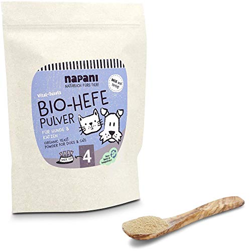 Bio-Hefepulver von napani für Hunde & Katzen, Bio Mineralstoffe, fördert die Darmflora, das Immunsystem und die Zellabwehr, Ergänzungsfuttermittel für Hunde, 1 x 500g von napani