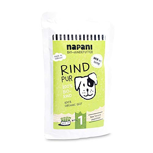 napani - Bio Hundefutter, 100% Bio Rind, Premium Hundefutter nass, glutenfrei, getreidefrei, ohne Zusätze, regional & schonend dampfgegart, 1 x 150g von napani