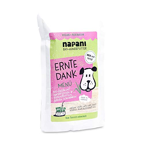 napani - Ernte Dank - Veganes Hundefutter nass, Bio Hundefutter mit Linsen & Haferflocken, Hunde Nassfutter, purinarm & schonend gegart, 1 x 150g von napani