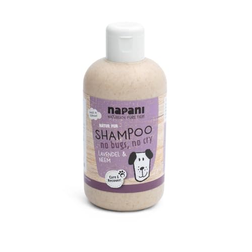 napani Hunde Shampoo no Bugs, no cry - Milben Shampoo für Hunde, Natürliche Pflege & Schutz vor Krabblern, Hundeshampoo sensitiv, vegan, sanft & ohne chemische Zusätze, 1 x 250ml von napani