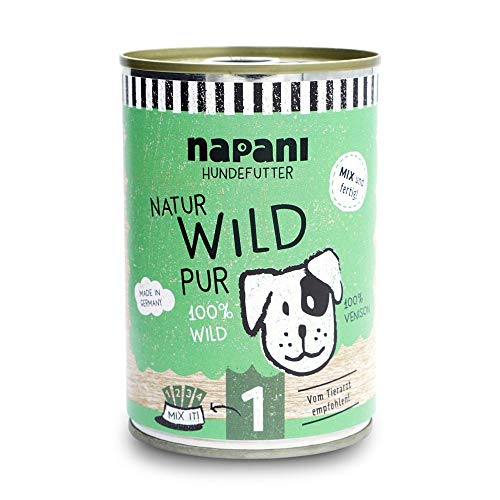 napani - Premium Hundefutter, 100% Wild, glutenfreies, getreidefreies Nassfutter aus der Dose, schonend dampfgegart, 1 x 400g von napani