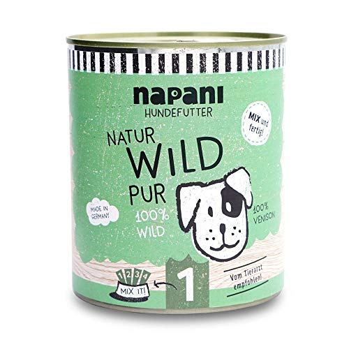 napani - Premium Hundefutter nass, 100% Wild, glutenfreies, getreidefreies Nassfutter aus der Dose, schonend dampfgegart, 1 x 800g von napani