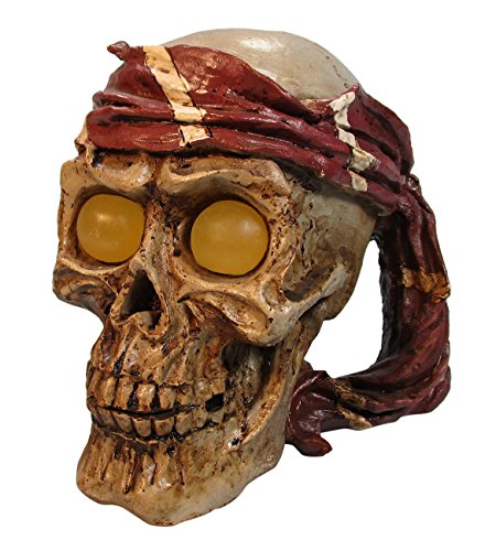 ORBIT OB-4151 Totenkopf Large 17 cm, Aquarium Deko, Piratenkopf, Höhle, Aquarien Dekoration Polyresin von napz