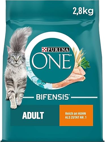 PURINA ONE Bifensis Adult Dry Cat Food, Rich in Chicken, Pack of 3 (3 x 2.8 kg) von napz